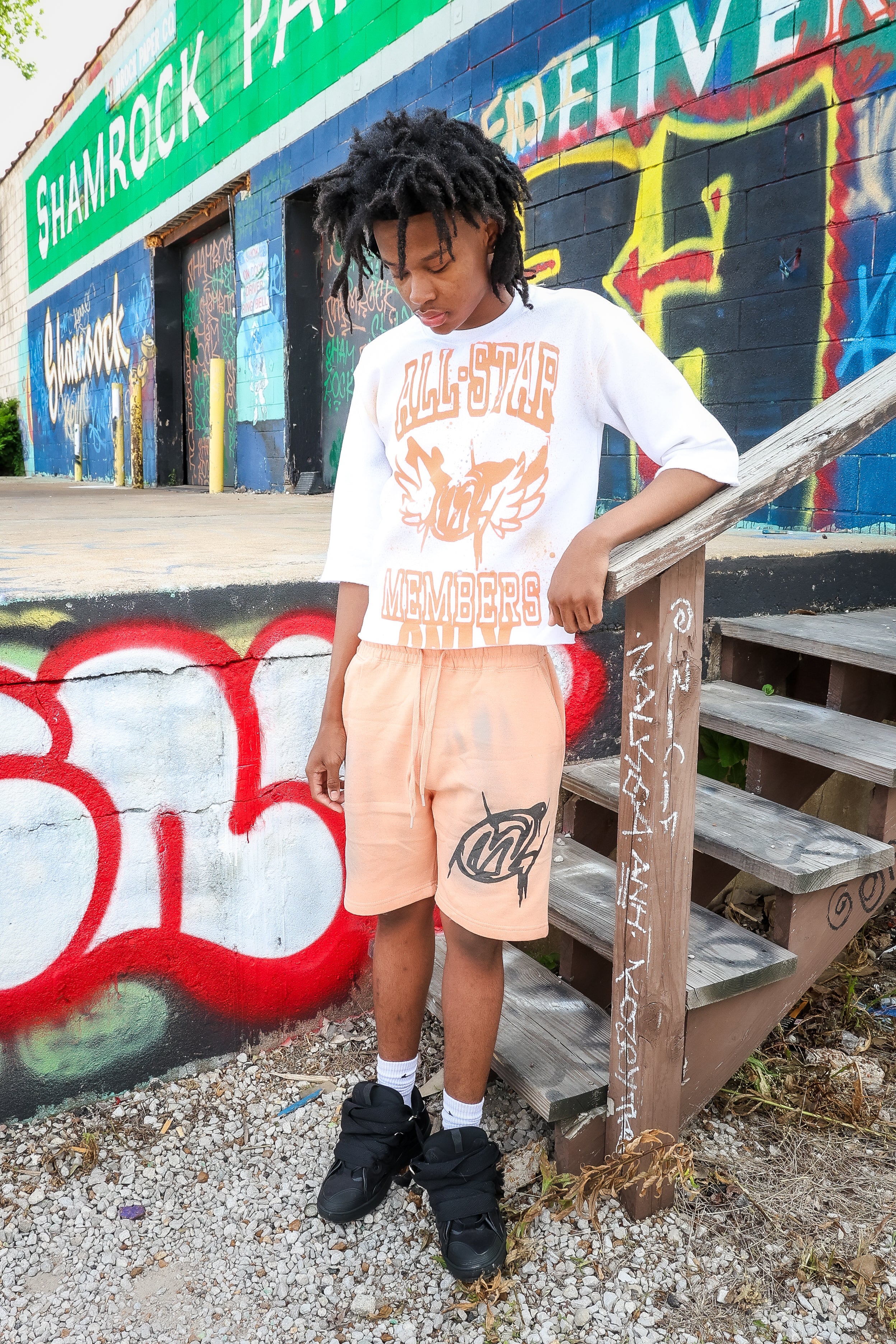 Peach orange Short Set